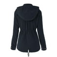 thumbnail image 4 of MixMatchy Women's Faux Suede Lightweight Anorak Utility Hoodie Jacket, 4 of 6