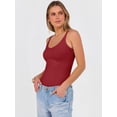thumbnail image 6 of ANRABESS V Neck Tank Tops for Women Ribbed Knit Camisole 2026 Summer Casual Sleeveless Slim Fitted Basic Cami Shirts Clothes Red X-Small, 6 of 10