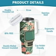 thumbnail image 2 of Yayeee 40oz Stainless Steel Tumbler with Straw and Handle Double-Wall Insulated Travel Water Bottle, Pink and White Cat, 2 of 8