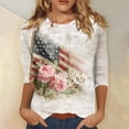 thumbnail image 3 of KDDYLITQ 250 Anniversary Usa Tshirt for Women Patriotic Usa Flag 3/4 Sleeve Blouses Summer American Flag Freedom Tops Usa Star Stripes 2026 Crew Neck Tees Light Gray S, 3 of 6