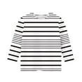 thumbnail image 5 of Spazoro Kids Girls Shirts Tee, 2025 Long Sleeve Stripe Print Crew Neck Casual Loose Tops for Child Girls White Size 4 T, 5 of 5