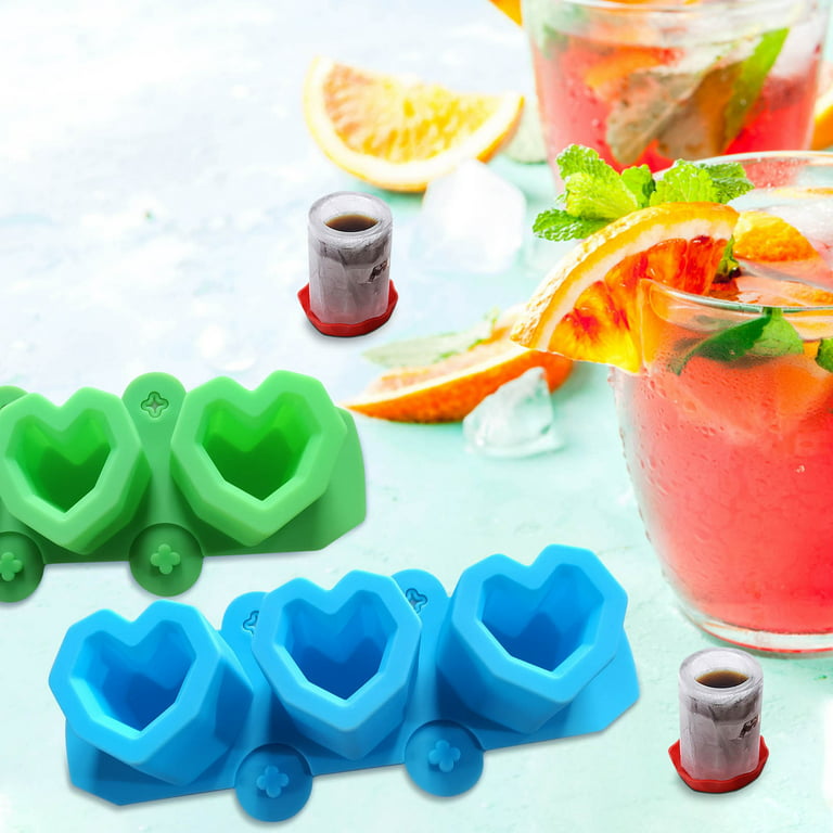 Silicone Ice Shot Glass Maker 4 Cup Shape Ice Cube DIE Molds Trays Freeze  Mold
