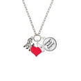 thumbnail image 2 of Delight Jewelry Silvertone Small Mustang - Mascot - Red Heart Nurse Strong Zoe Necklace, 2 of 4