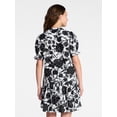 thumbnail image 4 of Time and Tru Women's Cotton Double Cloth Mini Dress with Drop Waist, Sizes XS-XXXL, 4 of 5