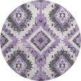 thumbnail image 2 of Addison Rugs Mayfield Premium Machine Washable Transitional Aztec Purple Round Rug, 8' x 8', 2 of 6