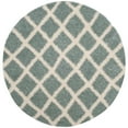 thumbnail image 5 of SAFAVIEH Layla Geometric Plush Shag Area Rug, Seafoam/Ivory, 6' x 6' Round, 5 of 10