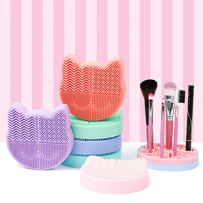 Makeup Brush Cleaning Mat With Drying Holder For Sink- Silicone