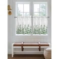 thumbnail image 2 of Spring Emerald Green Eucalyptus 2 Panel Kitchen Curtains for Small Windows, Botanical Leaf Country Bathroom Tier Curtain, Short Window Treatment for Bedroom/Living Room 55"x24", 2 of 6