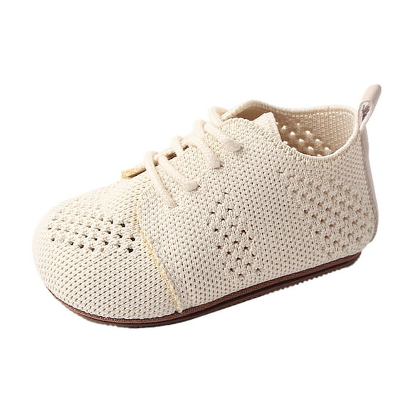 Ketyyh-chn99 Girls Sneakers Boys Ballet Shoes for Girls Shoes Kids Shoes Toddler Soft Bottom Breathable Lace Up Mesh Sports Shoes (White, 6 Infant)