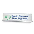 thumbnail image 4 of Signs ByLITA Brush, Floss and Rinse Regularly Dental Office Decor Silver Frame, Desk Sign (2x8“), 4 of 4