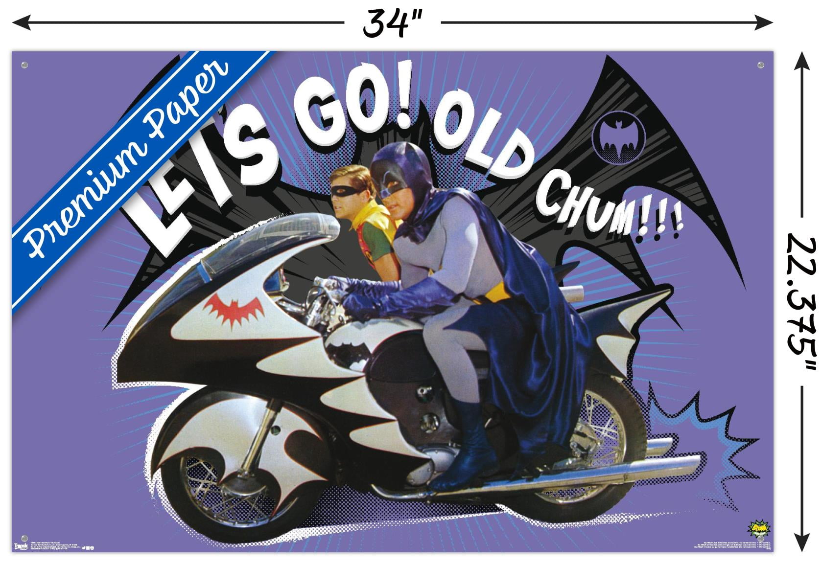 DC Comics TV - Batman TV Series - Batcycle Wall Poster with Push Pins, 22.375" x 34"