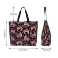 thumbnail image 5 of Pofeuu Leopard Print Print Reusable Grocery Bags - Washable, Foldable, Packable Tote, Large Handles, Heavy Duty, Zippered Top Pouch, 5 of 8