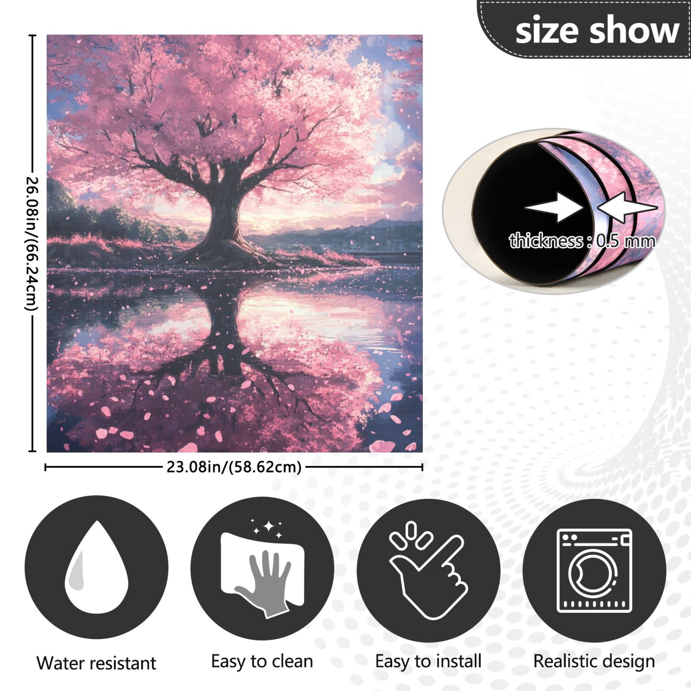 Dishwasher Magnetic Sticker 23x26 Inch Refrigerator Magnetic Sticker Washing Machine Magnetic Sticker Kitchen Panel Magnetic Sticker Home Decor Super Cool Cherry Trees