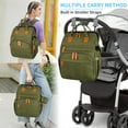 thumbnail image 6 of Diaper Bag Backpack, Large Baby Diaper Bags for Boys Girls, Baby Bag with USB Charging Port, Multifunction Waterproof Travel Back Pack for Moms Dads, Army Green, 6 of 14