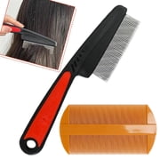 Dandruff Comb Fine Tooth Scalp Detox Comb Lice, Stainless Steel Scalp Detoxing, Sweep & Massage Hair Brush Tool for Hair Care & Pet Fur
