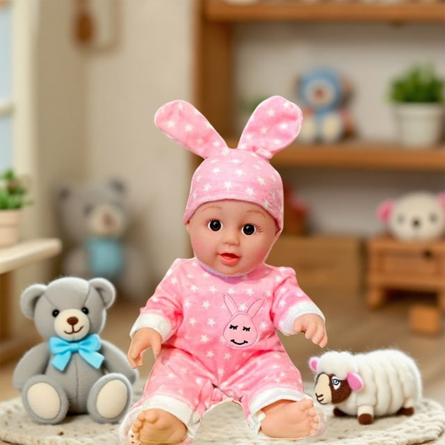 Poupée Reborn en Vinyle, Jouet Compagnon, Pyjama en Tissu Doux, Design Réaliste, pour Jeunes de 3 Ans, Jouet de Confort Émotionnel, Poupée Simulant, Ami de Jeu, Ihhxbs
