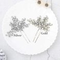 thumbnail image 2 of Bride Crystal Hair Pins Pack of 2 Floral Bridal Hair Accessories, Gold, 2 of 2