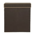 thumbnail image 6 of Household Essentials Double Laundry Hamper with Lid, Two Compartments for Easy Sorting with Removable Liner, Collapsible, Brown Linen 5614, 6 of 9