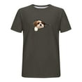 thumbnail image 5 of T-shirt de Base pour Homme Kaluayu Été, Imprimé Graphique Animal Chiot, Col Rond, Manches Courtes, Coupe Ample, 5 of 5