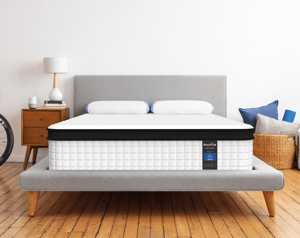 Inofia 10 Inch Hybrid Queen Size Mattress in a Box with Responsive Memory Foam, Multiple Sizes