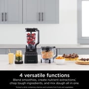 Ninja Grand Kitchen System 72-Oz Blender, 4 Presets, Smoothie, Chop, Dough, 3 Speeds, 1200W, KS500WMBK Black