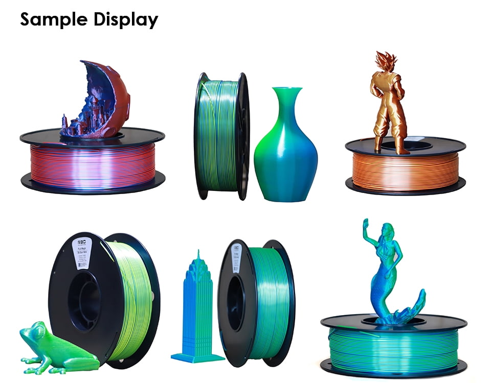 YOUGO 3D Printer Filament Dual Color PLA 200g Silk PLA 1.75mm Multicolor 3D Printing Material
