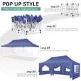 thumbnail image 2 of SANOPY 10' x 20' EZ Pop up Canopy Party Tent, Outdoor Event Instant Gazebo with 6 Removable Sidewalls for Camping Wedding Picnic, Deep Blue, 2 of 10