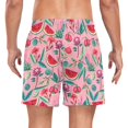 thumbnail image 2 of FORMRS Mens Swim Trunks Mesh Liner Quick Dry Casual Beach Board Shorts with Pockets, Sizes S-2XL, Pink Tropical Pattern, 2 of 9