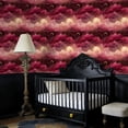 thumbnail image 4 of Boho Peel and Stick Wallpaper Mystical Pink Sunset Sky Golden Clouds Crescent Moon Wall Mural 23.6in x 9.8ft Self Adhesive Removable Wall Paper Contact Paper for Nursery Bedroom Cabinets, 4 of 8