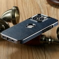 thumbnail image 6 of MOHEYO Shockproof Logo View Cover Metallic Frame Vegan Leather Case for iPhone 13 Pro Max - Black, 6 of 7