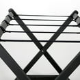 thumbnail image 5 of M&T Displays Beech Wood Folding Luggage Rack with Woolen Strips and Shelf for hotel, gym, spa, 200 lbs Carriage Capacity (Black, 18x30), 5 of 7