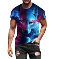 thumbnail image 1 of ICHUANYI Clearance Men Short-Sleeved Printed Color Buttons Fashion Cardigan Casual T-Shirt Tops(Blue, XXXXXL) Ichuanyi Ichuanyi, 1 of 4