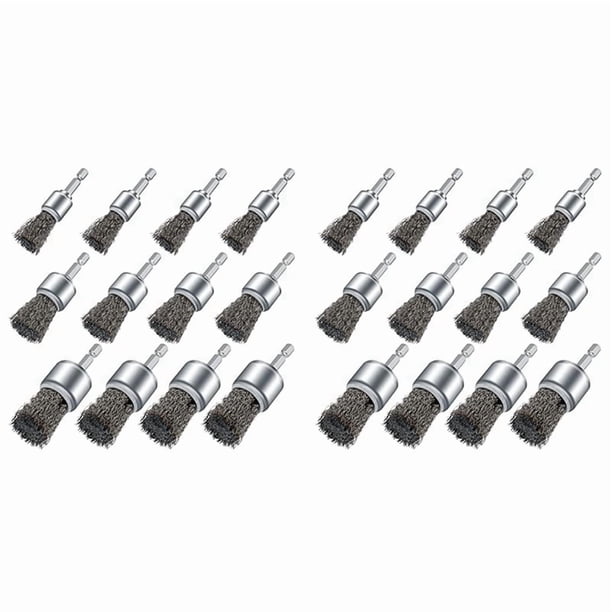 24 Cepillos de Alambre para Taladro, Cepillos de Copa de Rueda de Alambre para EliminacióN de ÓXido de Superficie de Pintura de Taladro y Espacios PequeñOs