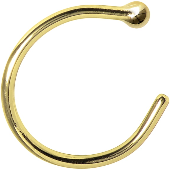 Body Candy Handmade USA Nose Ring Solid 14k Yellow Gold Nose Hoop 5/16" 20 Gauge