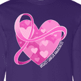 thumbnail image 4 of Inktastic Breast Cancer Awareness Pink Ribbon Around Heart Long Sleeve T-Shirt, 4 of 5