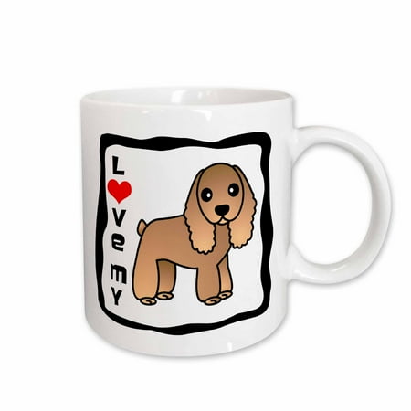 

3dRose Love My Cocker Spaniel Tan Ceramic Mug 15-ounce