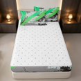 thumbnail image 4 of Erosebridal Green Brush Strokes Zipper Full Size Comforter Sets with Fitted Sheet and 2 Pillowcases, Grunge Watercolor Zipper Bedding Set, Reversible, 4 of 7