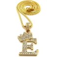 thumbnail image 3 of Icemond Rhinestone Studded Crown Small Initial Alphabet Letter Pendant Necklace 24" Box Chain Necklace in Gold Tone or Silver Tone, 3 of 5