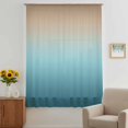 thumbnail image 3 of Navy Blue Brown Ombre Sheer Curtains 45 Inches Long, Teal Gradient Color Modern Abstract Light Filering Curtains, Breathable Simi Curtain Privacy Drapes for Kitchen Bathroom Small Window Treatment, 3 of 9