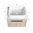 thumbnail image 5 of CoSoTower 24 " Modern Design Float Bathroom Vanity with Ceramic Basin Set, Wall Mounted White Oak Vanity with Soft Close Door,Kd-Packing,Kd-Packing,2 Pieces Parcel, 5 of 9
