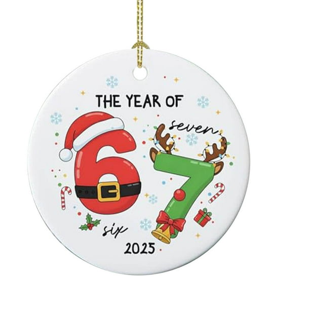 Adornos navideños, adornos navideños, regalos navideños, adornos colgantes decorativos de la serie temática "Seis y siete" de Navidad. Colgantes decorativos "Seis y siete".