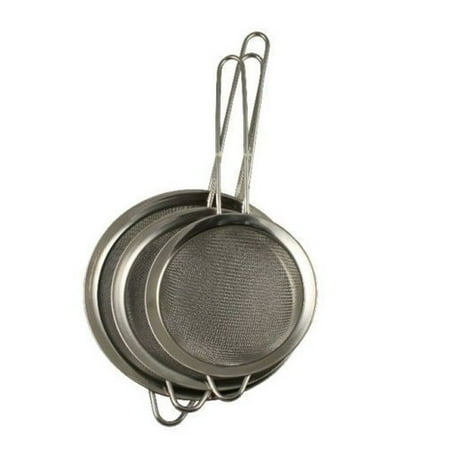 3 Piece Strainer Set - Concord Cookware 3 Piece Small Mesh Strainer Sifter Set