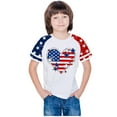 thumbnail image 6 of AUNVITO Kids Patriotic Print Raglan Sleeve Casual Short Sleeve T-Shirt Round Neck Comfortable Fit Graphic Tee Independence Day Theme, 6 of 7