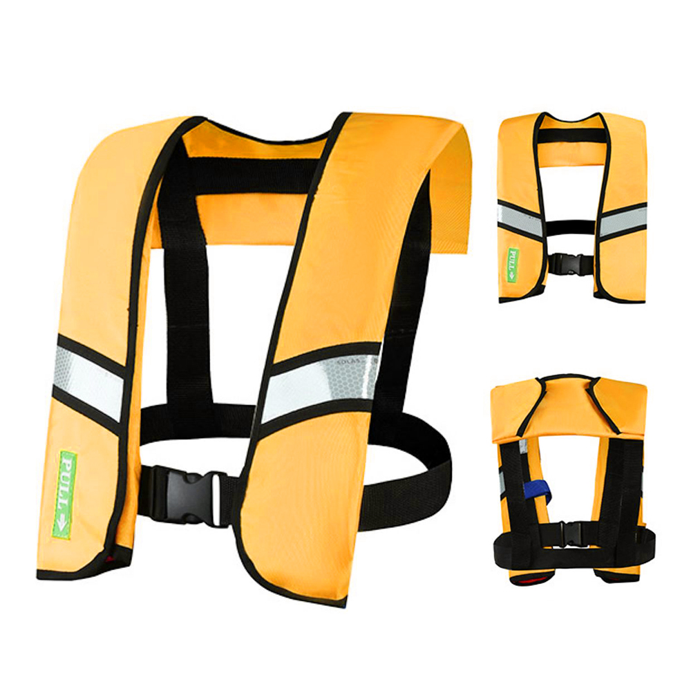 Gilet De Sauvetage Gonflable Automatique Adulte - Flottabilité 150N - Avec Sifflet Et Bandes Réfléchissantes - Pour Bateau, Pêche, Kayak