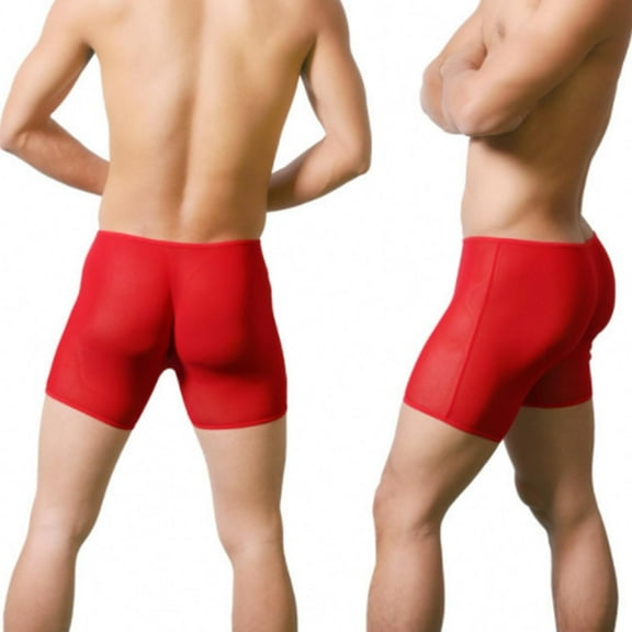 Jwputqe Mens Briefs,Boxer Briefs,Mens Underwear Briefs,Breathable,Fitted,Solid,Elastic Waist,Nylon,Spandex,Red,Free Size