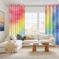 thumbnail image 2 of 2 Panels Rainbow Blackout Curtain for Bedroom, Colorful Grommet Curtain for Living Room,52x96 Inch, 2 of 6