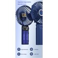 thumbnail image 4 of Mini ventilador de mano, ventilador personal recargable por USB de 2400 mAh, ventilador pequeño que funciona con batería con 3 velocidades para viajes/viajes/maquillaje/oficina-azul Shuxiu Wang 8390615139984, 4 of 5