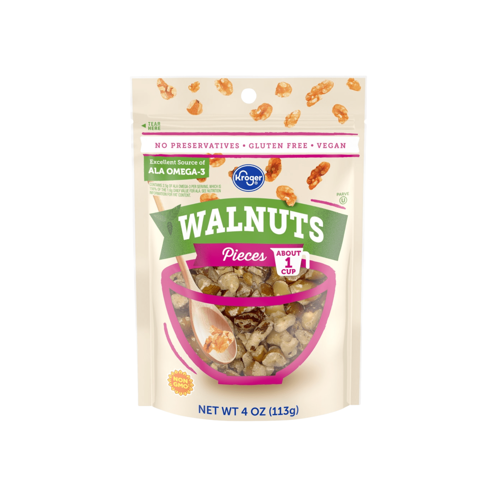 KG Walnut Pieces , 4 oz , 2 Pack + Bonus