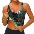 thumbnail image 4 of Lsque Forest Plant Raccoon Printed Women'S Sports Bra, Compression, Moisture Wicking, High-Impact Sports Bra For Women,Supportive sports bra-Large, 4 of 9
