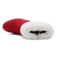 thumbnail image 6 of Ferwind Women's Fur Trim Rhinestone Low Wedge Heel Winter Ankle Booties Red/White  8, 6 of 8
